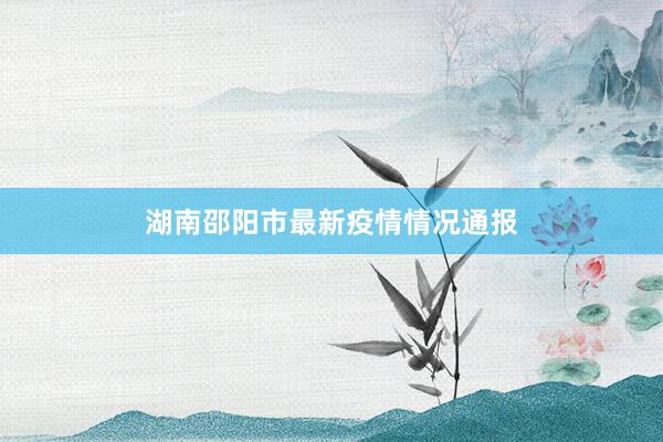 湖南邵阳市最新疫情情况通报