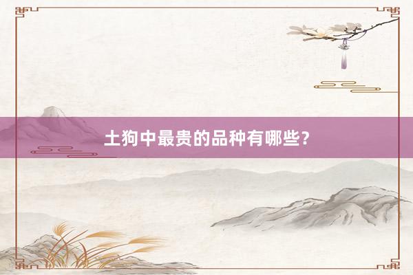土狗中最贵的品种有哪些？