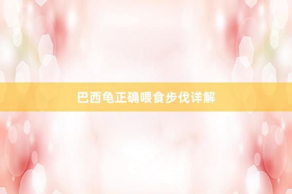 巴西龟正确喂食步伐详解